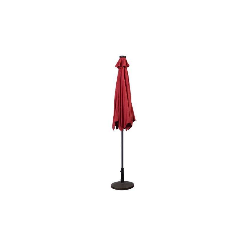 Costway 9ft Patio Solar Umbrella LED Patio Market Steel Tilt w/ Crank Outdoor (Burgundy)