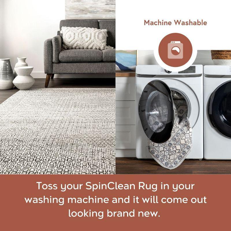 nuLOOM Hart SpinClean Machine Washable Stain-Resistant Area Rug