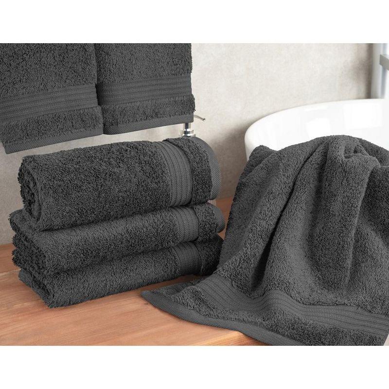 American Soft Linen Turkish Premium Quality 100% Cotton 4 Piece Hand Towel Set, Soft Absorbent Quick Dry Bath Towels for Bathroom