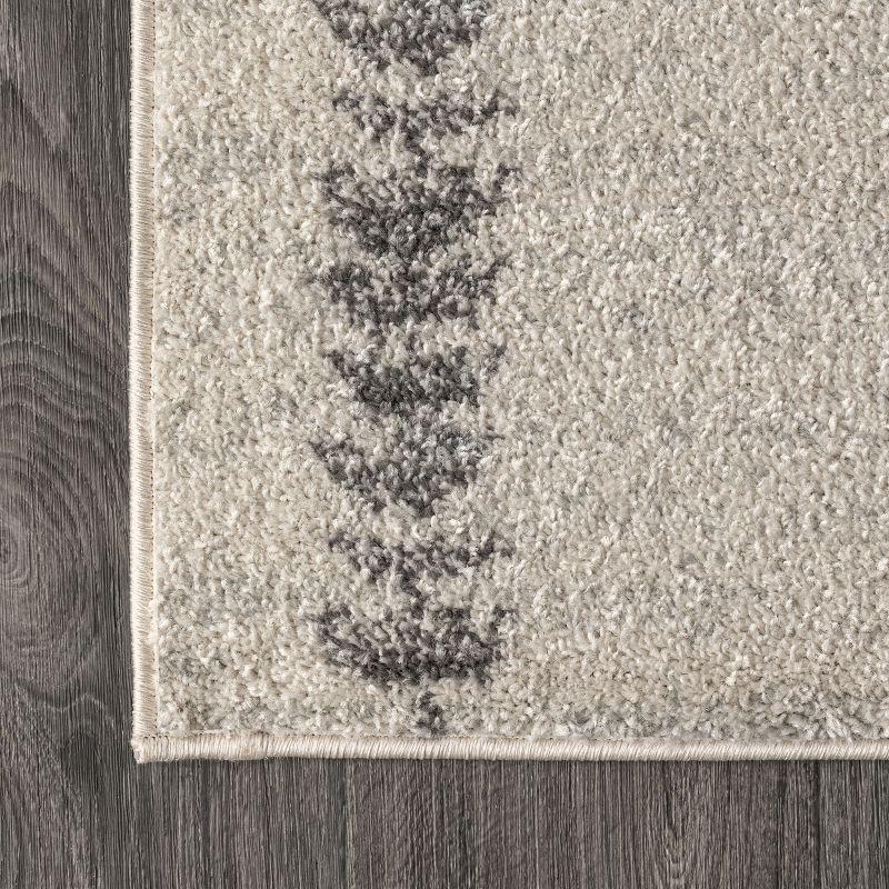 4'x6' Zaina Moroccan Beni Souk Area Rug, Cream/Gray - JONATHAN Y