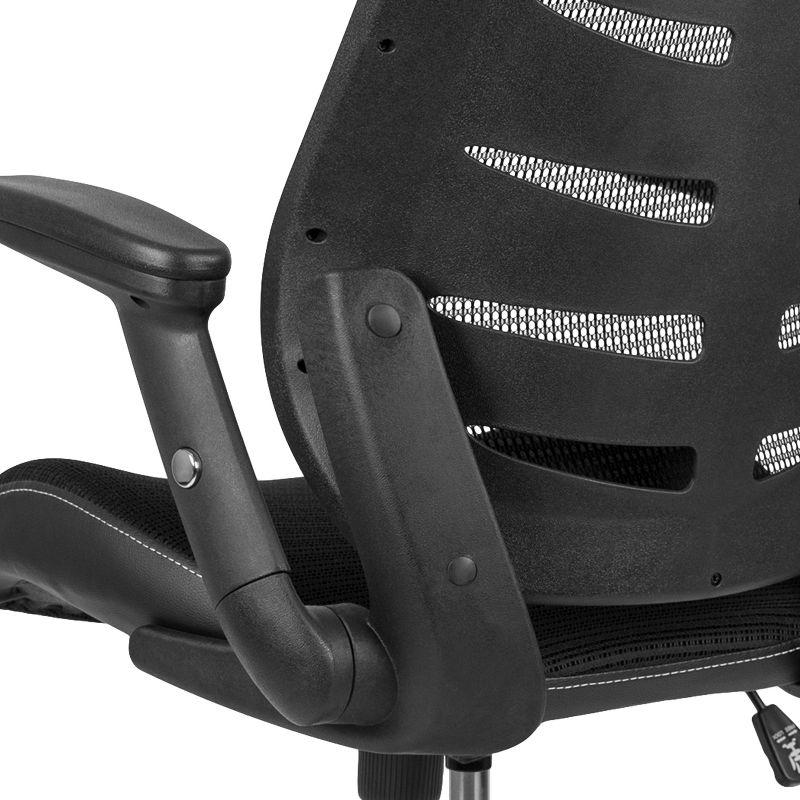 High Back Black Mesh Ergonomic Drafting Chair with Adjustable Arms