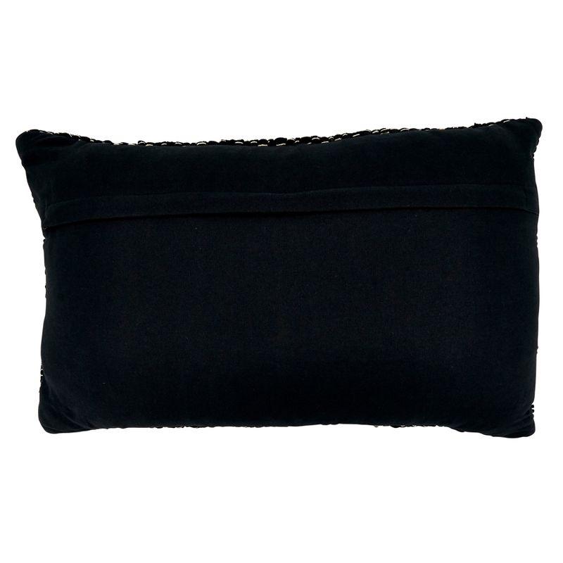 Black Organic Cotton Chindi Decorative Pillow Cover