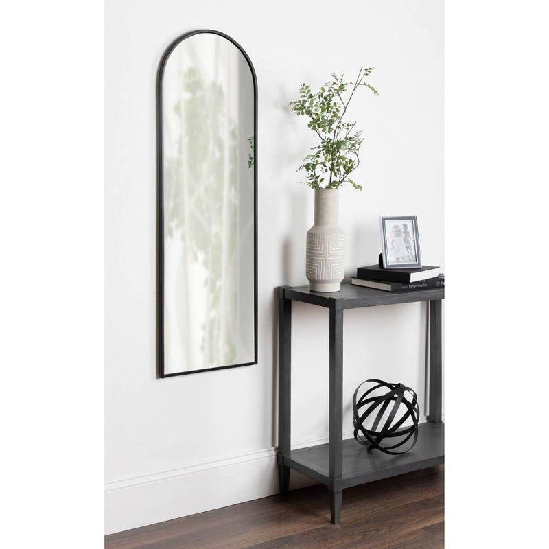 16" x 48" Valenti Tall Framed Arch Mirror Black - Kate and Laurel