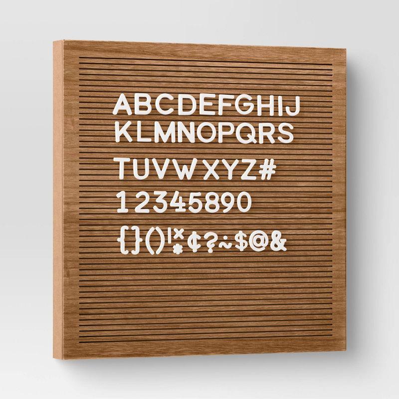 14"x 14" Wood Letter Board Brown - Threshold™: MDF Traditional Typography Wall Sign Panel, No Battery Required
