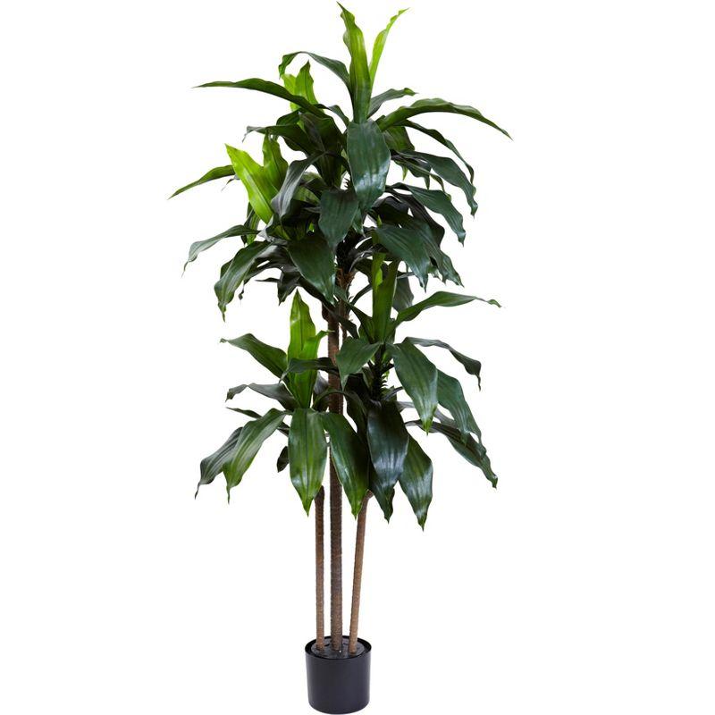 5-Foot Green Plastic Dracaena Plant with Lights