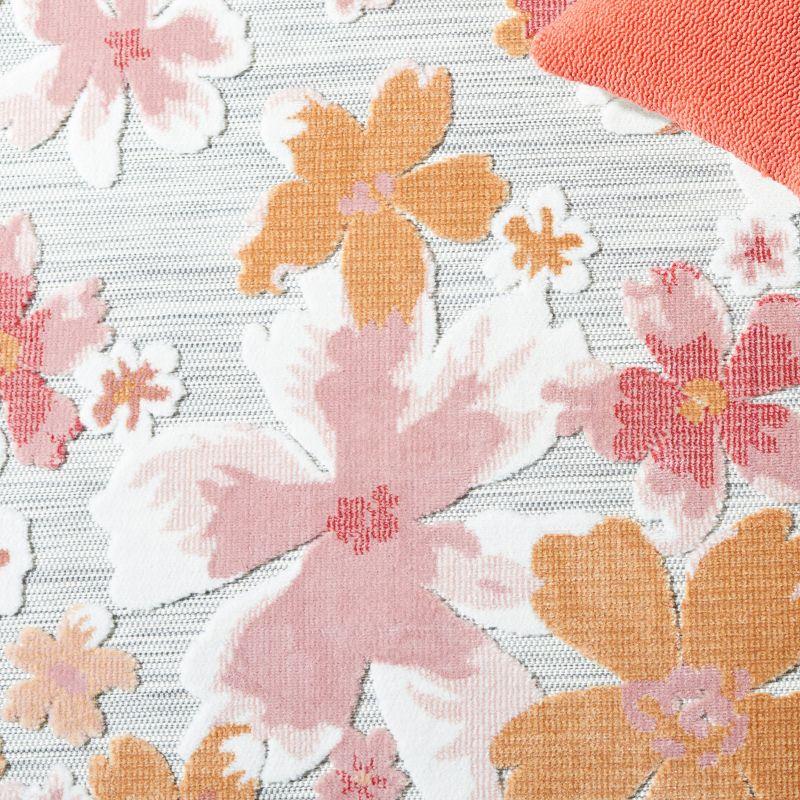 Cabana CBN488 Loomed Indoor/Outdoor Area Rug - Grey/Rose - 4'x6' - Safavieh