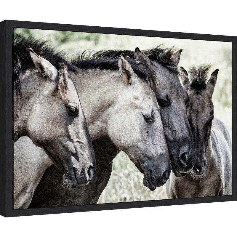 Amanti Art Four Konik Horses by Jaap van den Canvas Wall Art Print Framed 23-in. x 16-in.