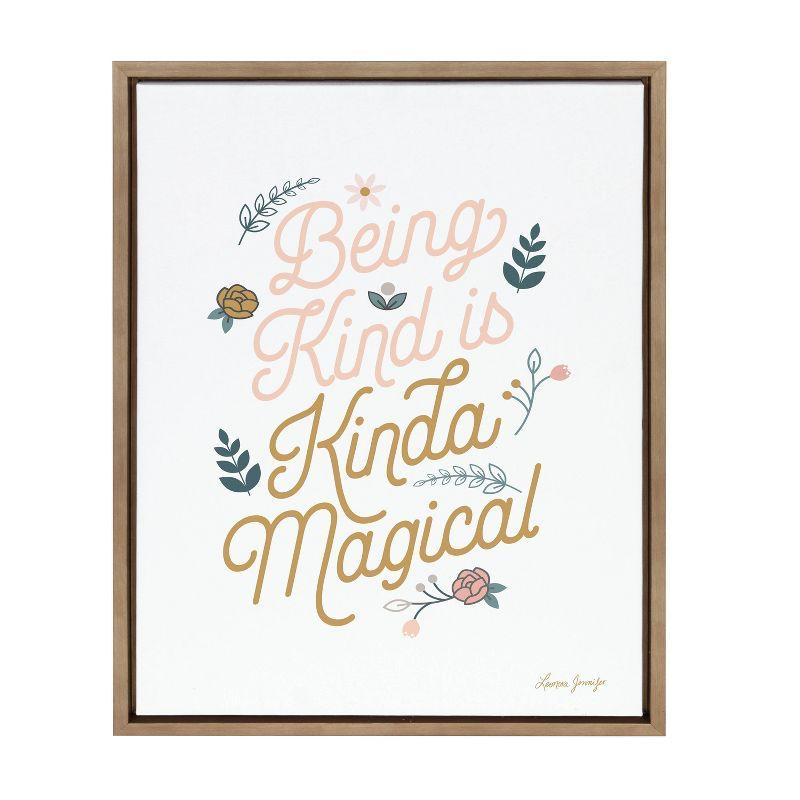 18" x 24" Sylvie Being Kind is Kinda Magical v2 by Yellow Heart Art - Kate & Laurel: Quote Canvas, Modern Wall Decor