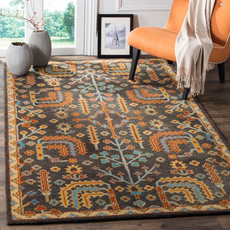 Handmade Blue and Charcoal Wool Tufted Area Rug