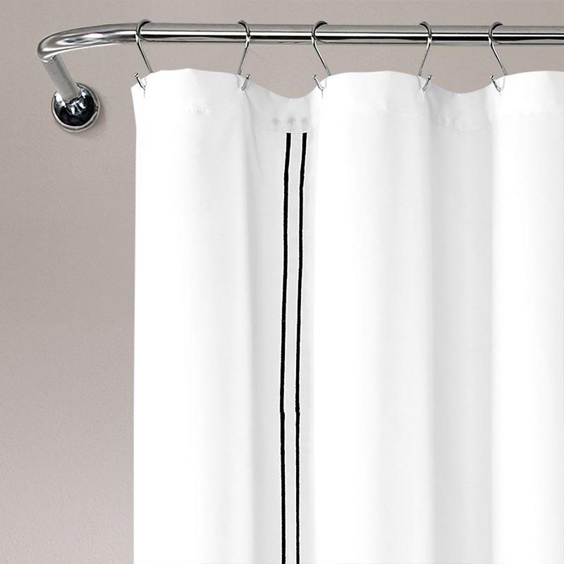 Hotel Collection Shower Curtain White/Black Single 72X72
