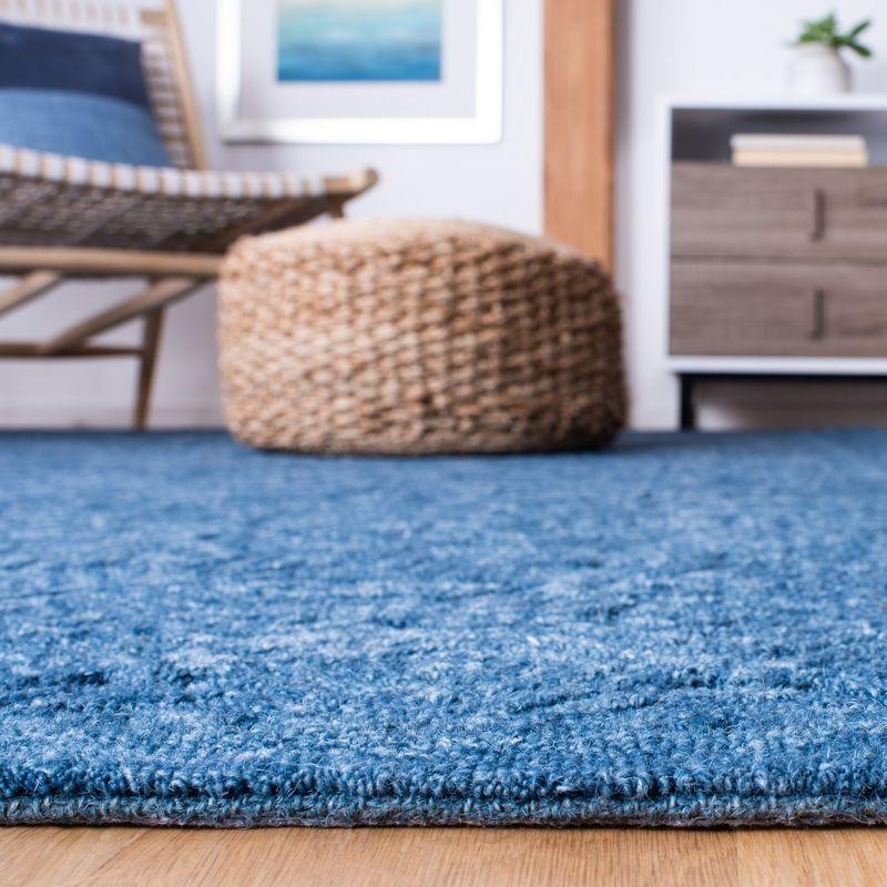 Hand-Tufted Artisan Blue Wool 4' x 6' Rectangular Rug