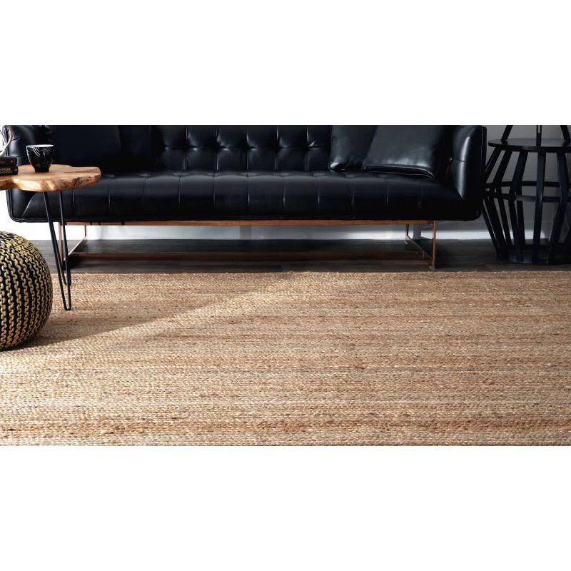 2'6"x14' Runner Hand Woven Rigo Jute Area Rug Off White - nuLOOM: Farmhouse Style, Low Pile, Indoor Use