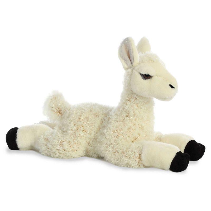 Aurora 12" White Plush Llama with Black Hooves