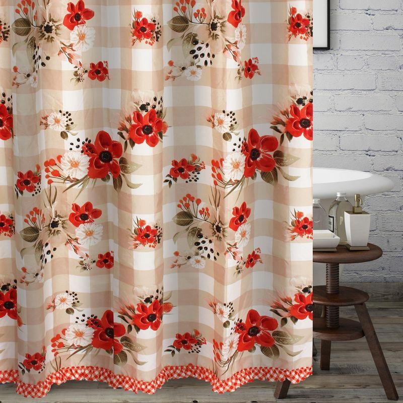 Wheatly Farmhouse Gingham Shower Curtain 72" x 72" by Greenland Home Fashion