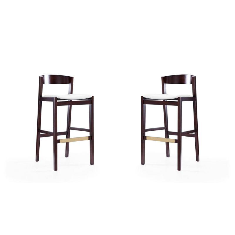 Set of 2 Klismos Upholstered Beech Wood Barstools - Manhattan Comfort