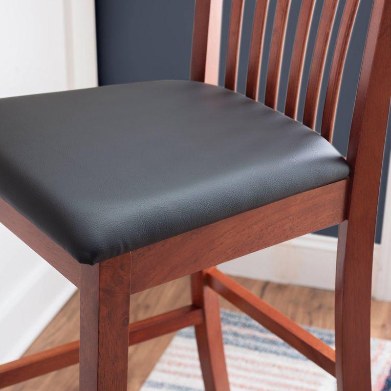 30" Torino Craftsman Padded Seat Barstool Hardwood/Dark Cherry - Linon: Rubberwood, 31" High