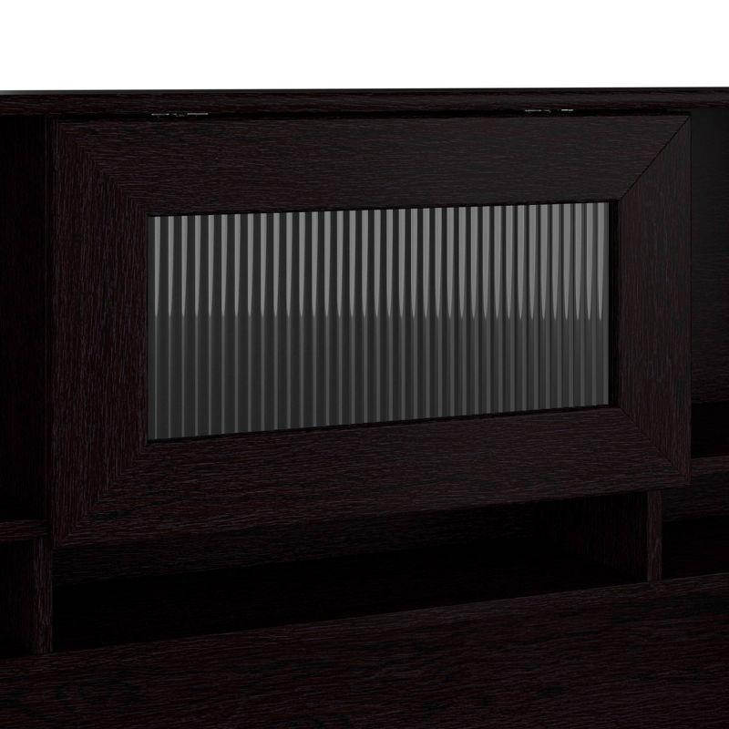 Cabot 60W L Shaped Computer Desk with Hutch Espresso Oak - Bush Furniture: Executive Workstation, Storage Hutch, File Drawer