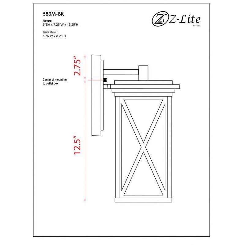 Z-Lite Brookside 1 - Light Wall Light in  Black