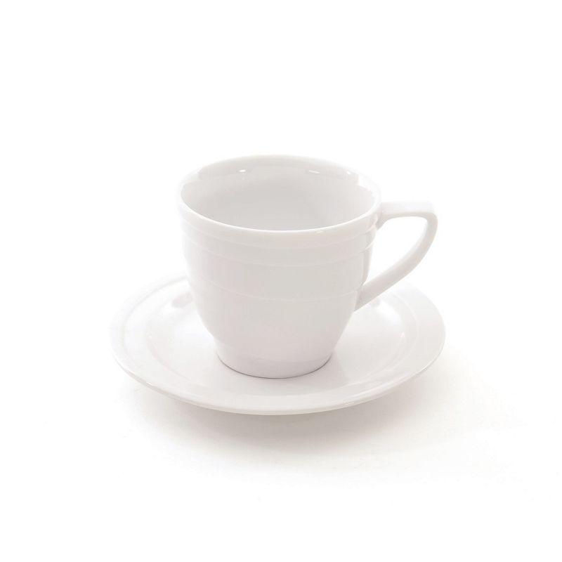 BergHOFF 4Pc Essentials Porcelain Espresso Cup 3.5 oz., and Saucers (Set of 4)