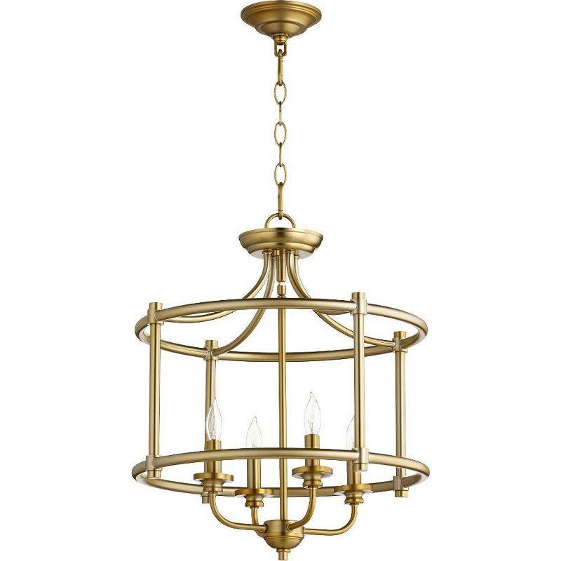 Rossington Aged Brass 4-Light Drum Pendant