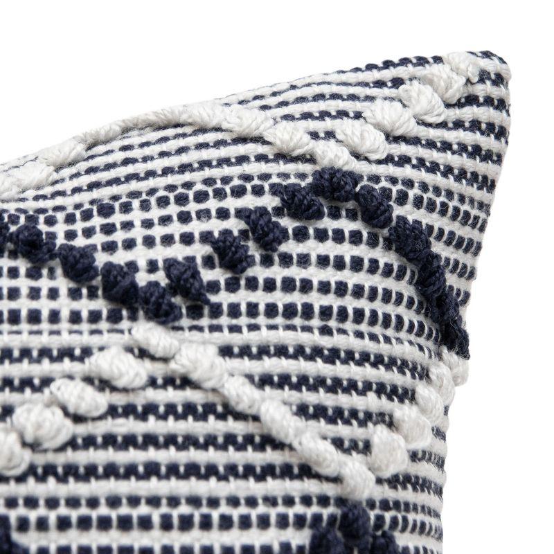 18x18 Inches Blue and White Handwoven Polyester Pillow