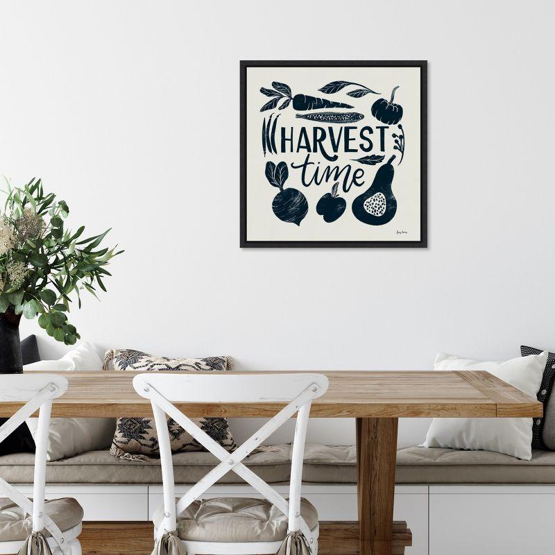 Amanti Art Harvest Lettering I Blue by Becky Thorns Canvas Wall Art Print Framed 22 x 22-in.