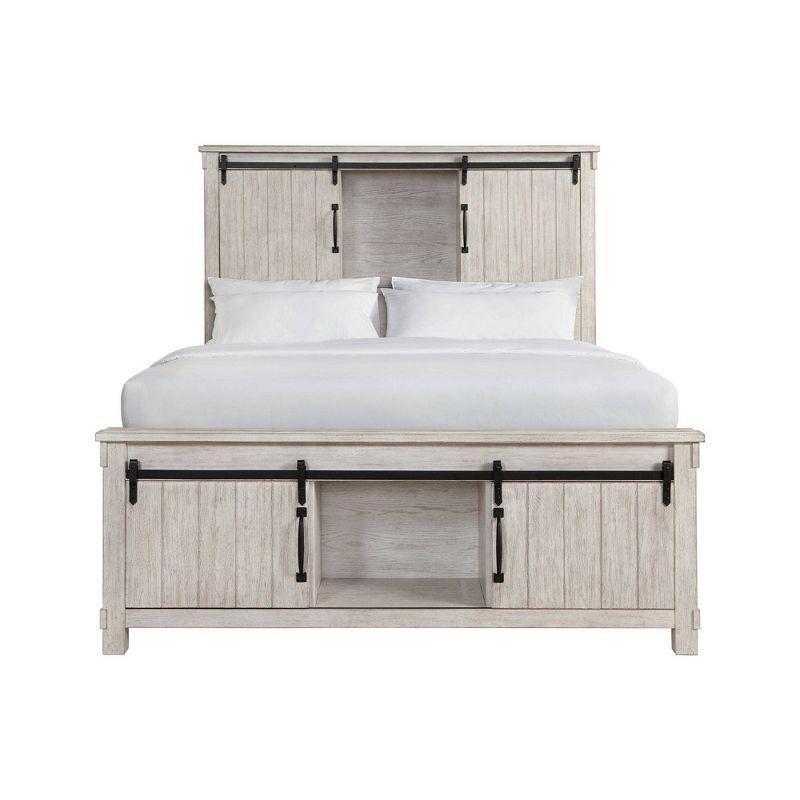 Queen Jack Platform Storage Bed White - Picket House Furnishings: Farmhouse Style with Headboard & Footboard Cabinets