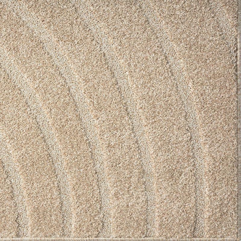 Luxe Weavers Modern Geometric Wave Beige 6x9 Area Rug