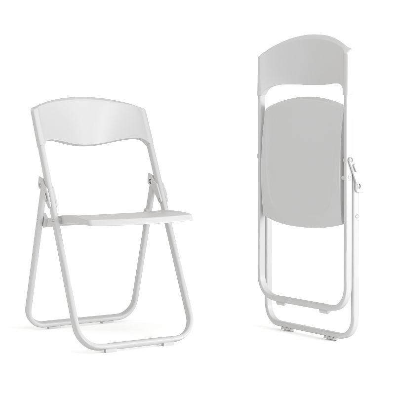 Hercules Heavy Duty White Plastic Folding Chair 2-Pack