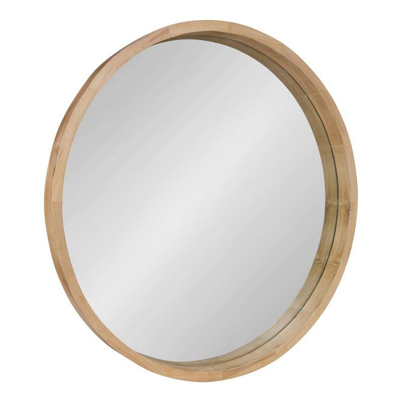 Kate and Laurel Hutton Round Decorative Wood Frame Wall Mirror