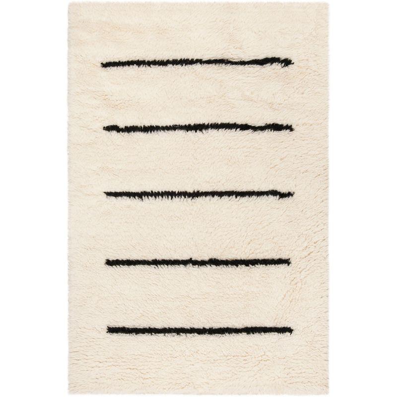 Kenya Tribal Essence Hand-Knotted Wool Rug - Black, 4' x 6'