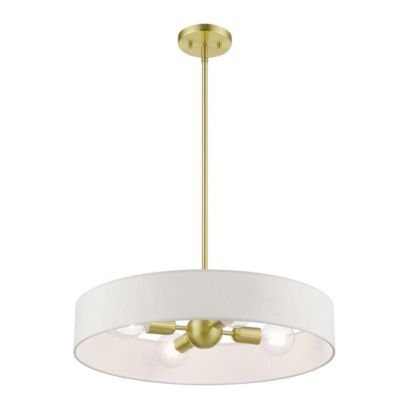 Everly Quinn Venlo 4 - Light Satin Brass Shaded Pendant