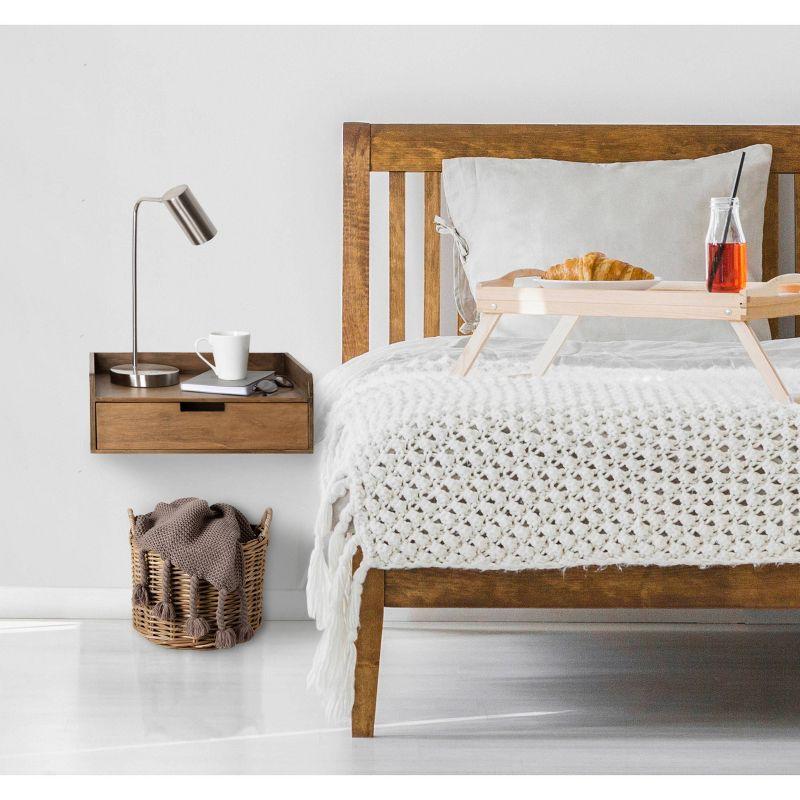 18" x 12" x 6.5" Kitt Floating Shelf Side Table with Drawer - Kate & Laurel All Things Decor: Wall Mounted Storage