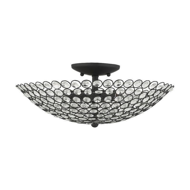 Livex Lighting Cassandra 3 - Light Semi-Flush Mount in  Black