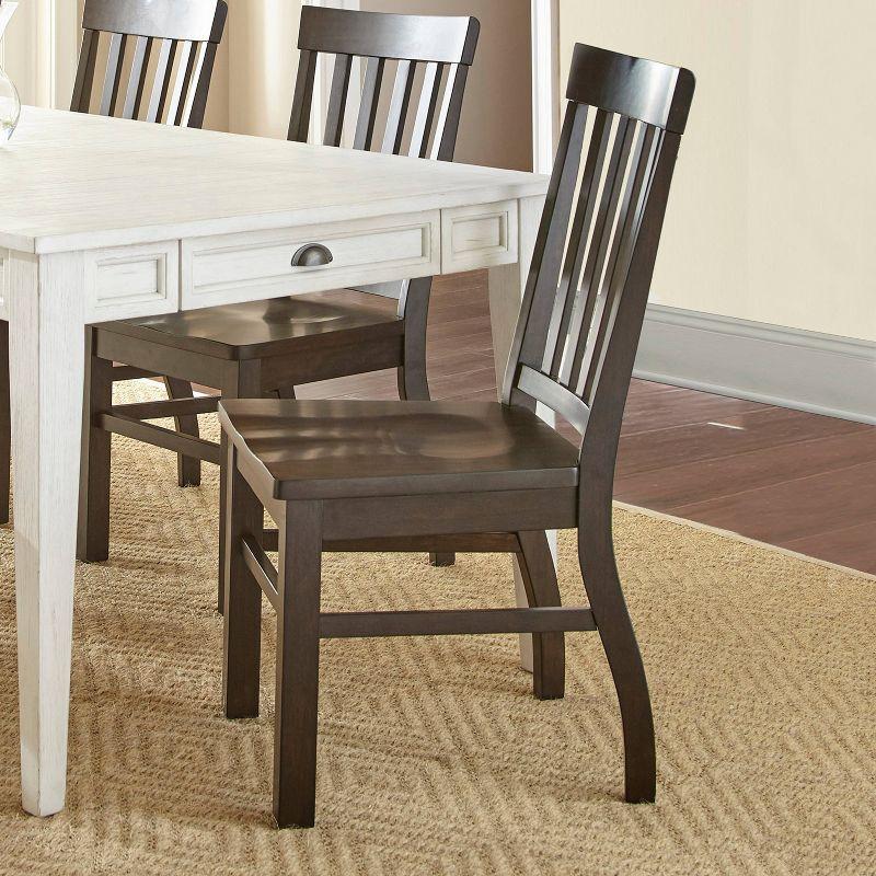 Set of 2 Cayla Side Chair Dark Oak - Steve Silver Co.: Wood Frame, Slat Back, Armless Design, 250lb Capacity