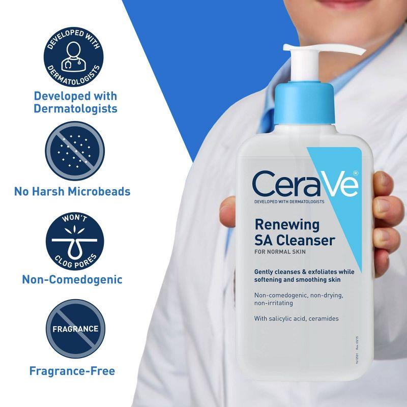 CeraVe SA Face Wash Salicylic Acid Cleanser with Hyaluronic Acid and Niacinamide - 8 fl oz