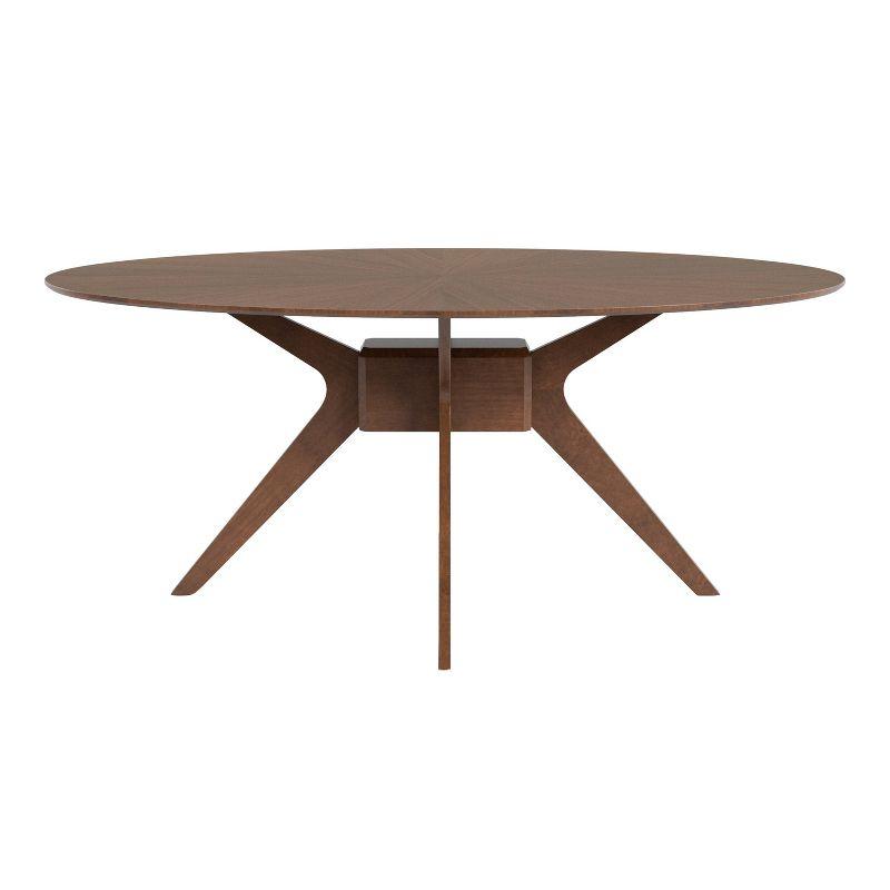 HOMES: Inside + Out 54" Pearlcrest Mid-Century Modern Modern Oval Dining Table Walnut