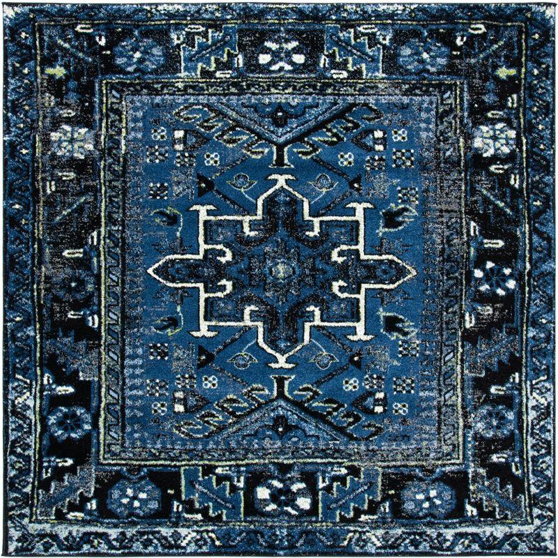 Vintage Hamadan VTH211 Power Loomed Indoor Area Rug - Blue/Grey - 5'3"x5'3" - Safavieh