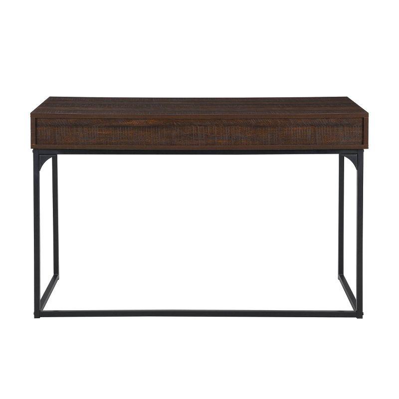 Carolina Living Horatio Computer Desk with Drawers Elm/Black: Metal Frame, MDF Surface, Adult Assembly