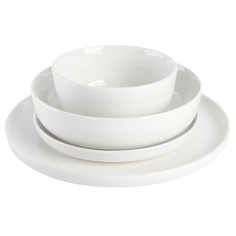 Oslo White Porcelain 16-Piece Dinnerware Set, Service for 4