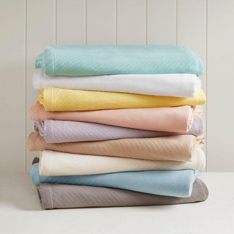 Soft Knit Twin-Sized Off-White Cotton Blanket