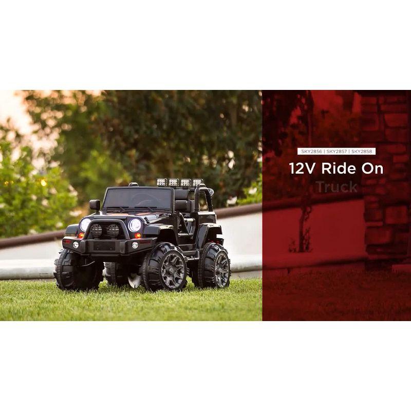 Best Choice Products 12V Kids Ride On Truck Car w/ Remote Control, Spring Suspension, Bluetooth, LED Lights - Pink