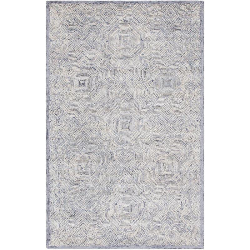 Ikat IKT506 Hand Tufted Area Rug - Silver - 9'x12' - Safavieh