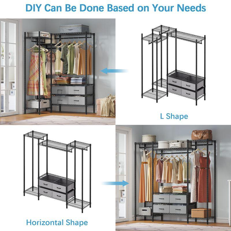 VIPEK L20 L Shaped Garment Rack Corner Adjustable Clothing Rack Heavy Duty Metal Wardrobe Closet