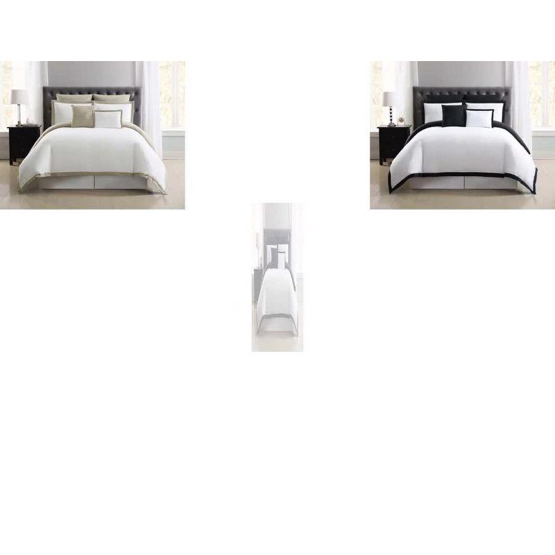 White and Gray Full/Queen Modern Duvet Cover Set with Decorative Pillows