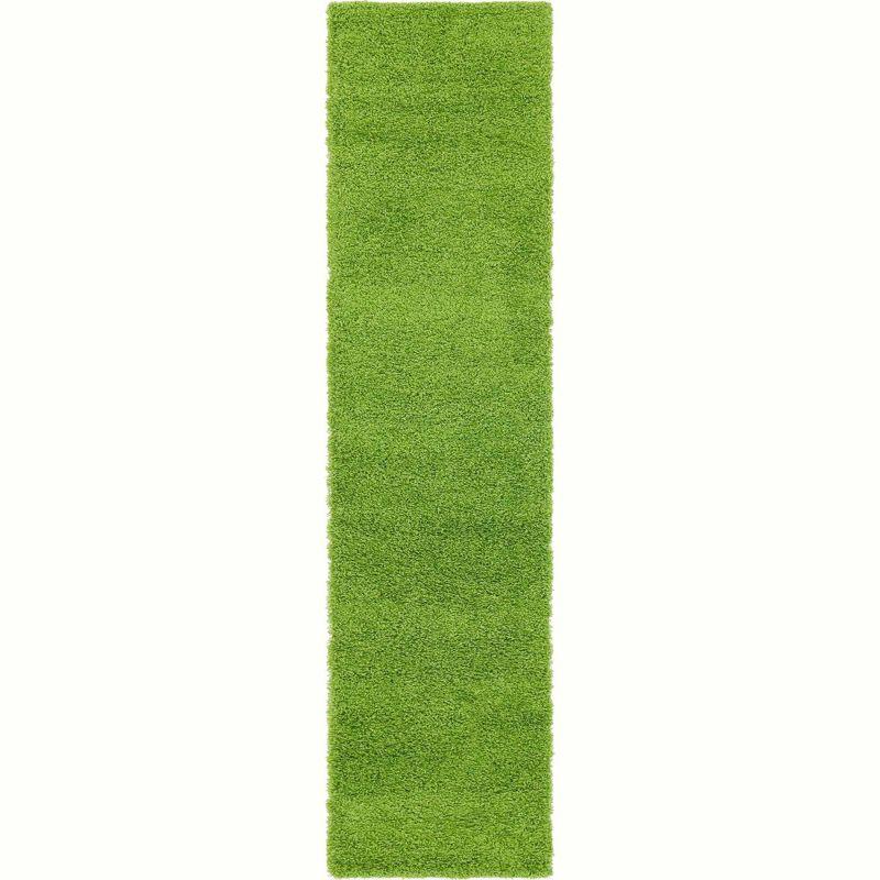 Unique Loom 2' 7 x 10' 0 Solid Shag Grass Green Area Rug