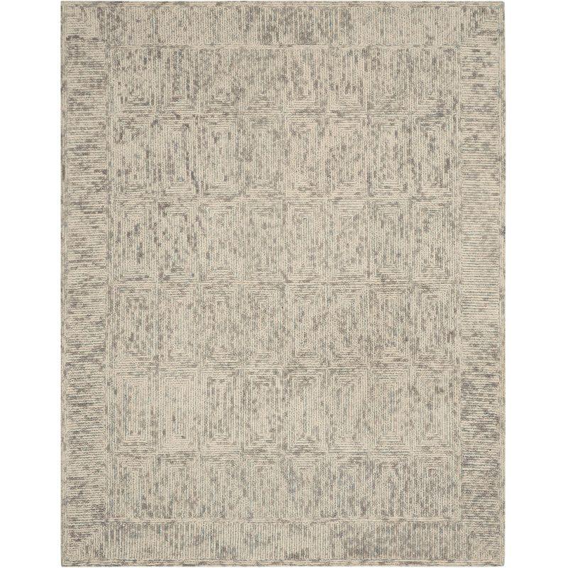 Nourison Vail Contemporary Indoor Area Rug Ivory/Grey/Teal 7'9" x 9'9"