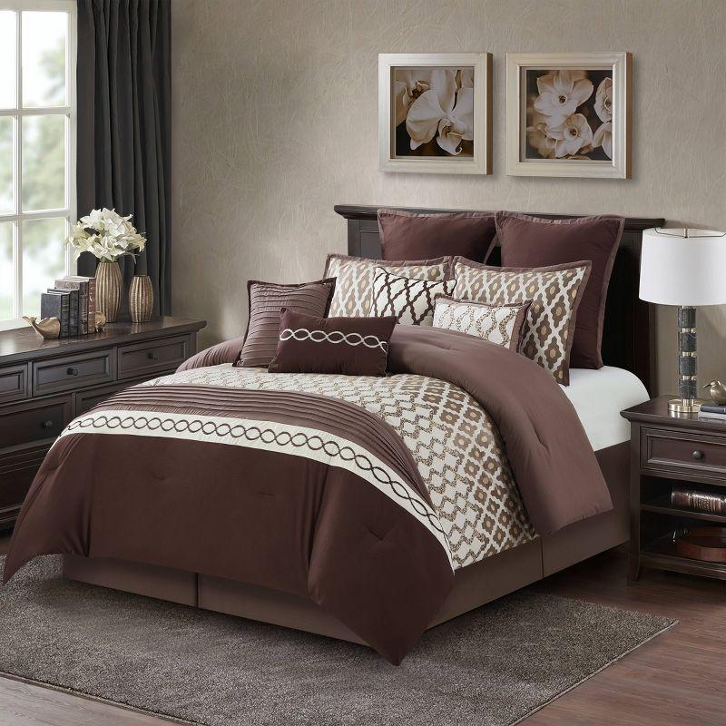 Nanshing America, Inc Caval 10 Piece Jacquard Comforter Set