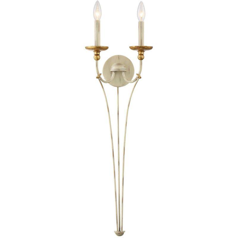 Minka Lavery Farmhouse Wall Light Sconce White Hardwired 10 1/2" 2-Light Fixture for Bathroom Vanity Reading Living Room Hallway