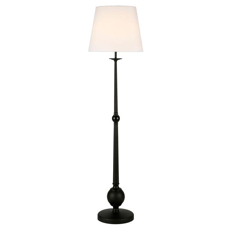 Wilmer Blackened Bronze 68" Floor Lamp with Linen Shade